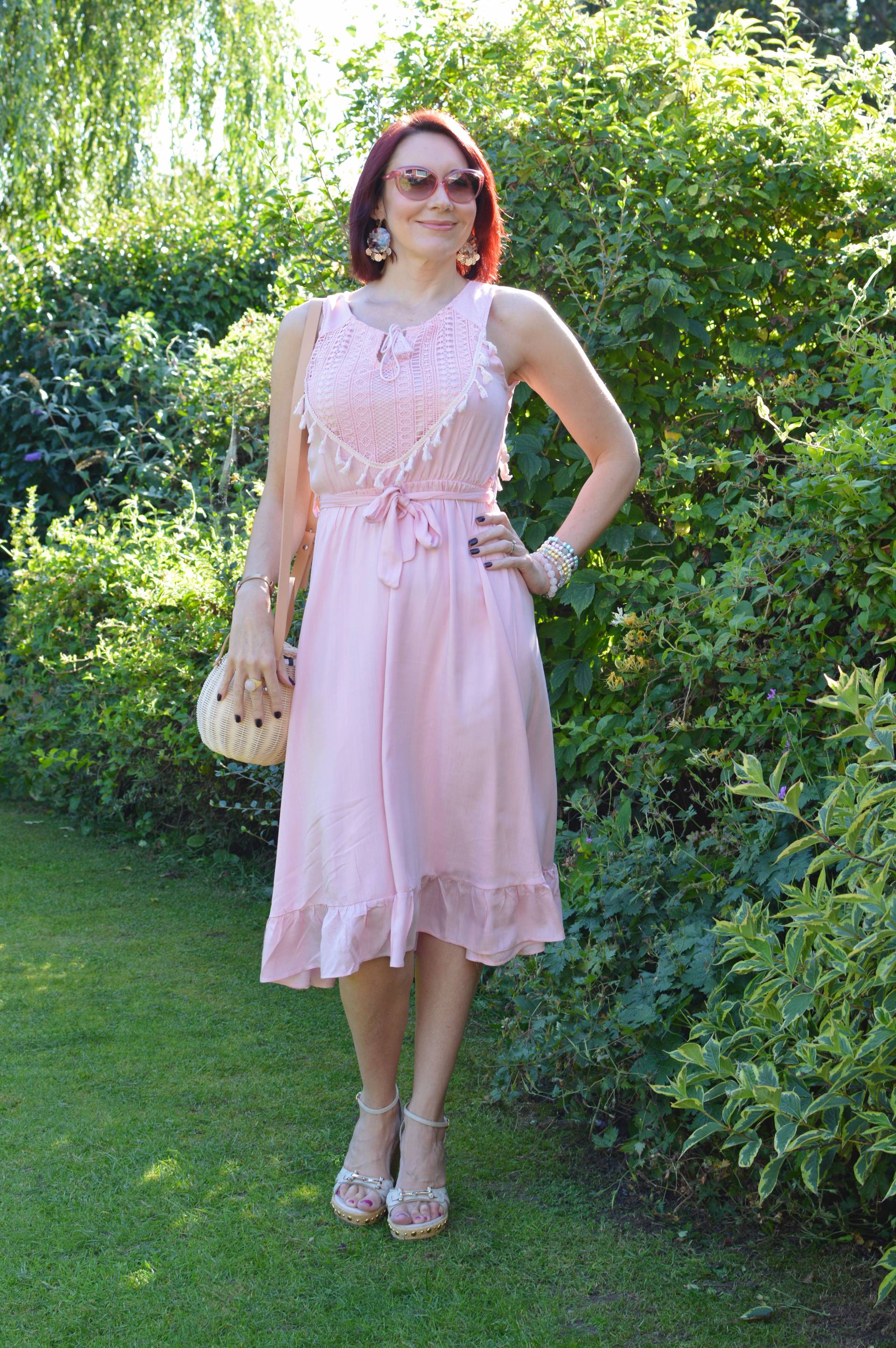 Blush Pink Cotton Sundress+ Style With a Smile link up