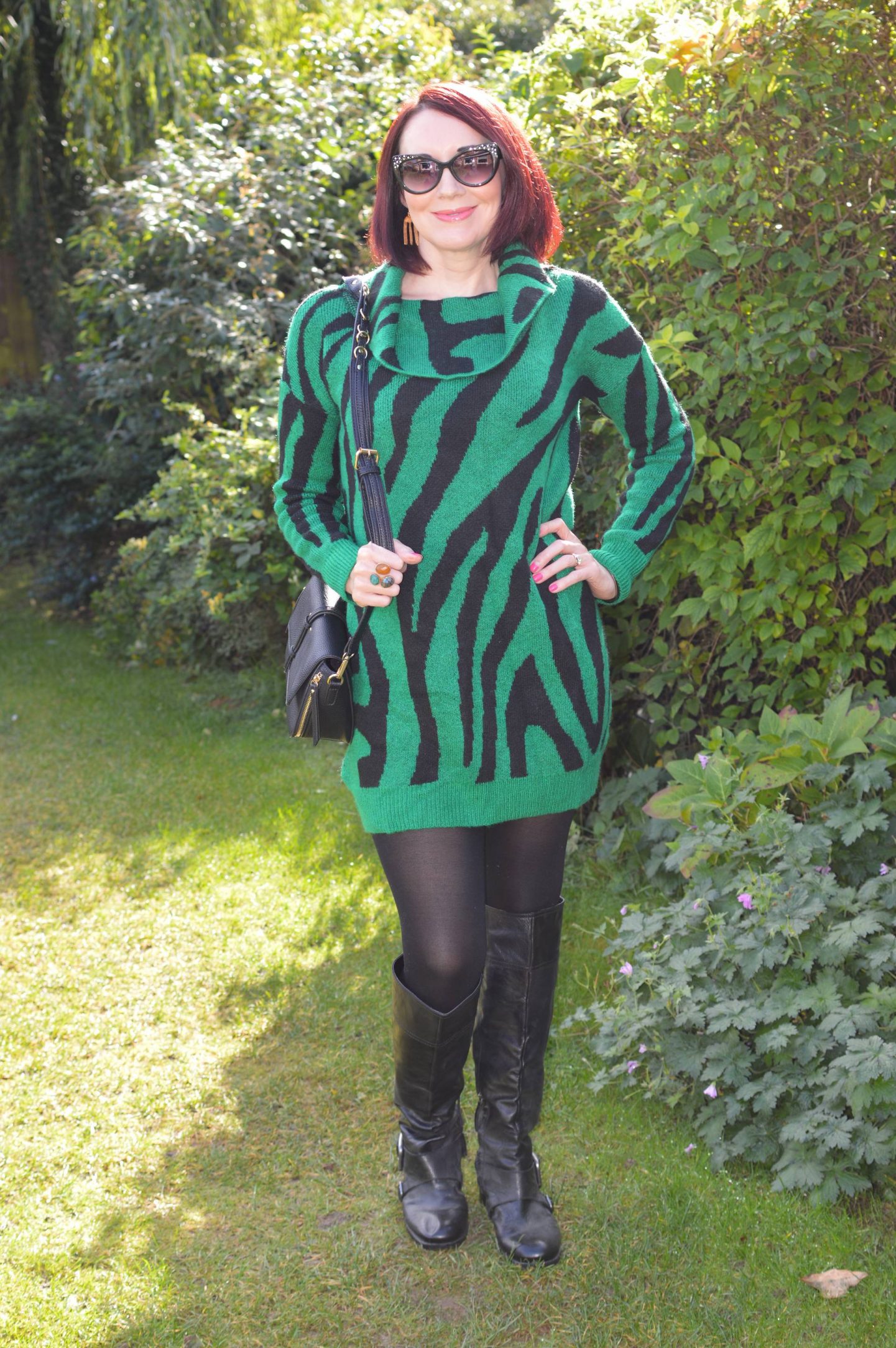The Stylish Monday Sweater Edit, Bonmarche green zebra print tunic sweater