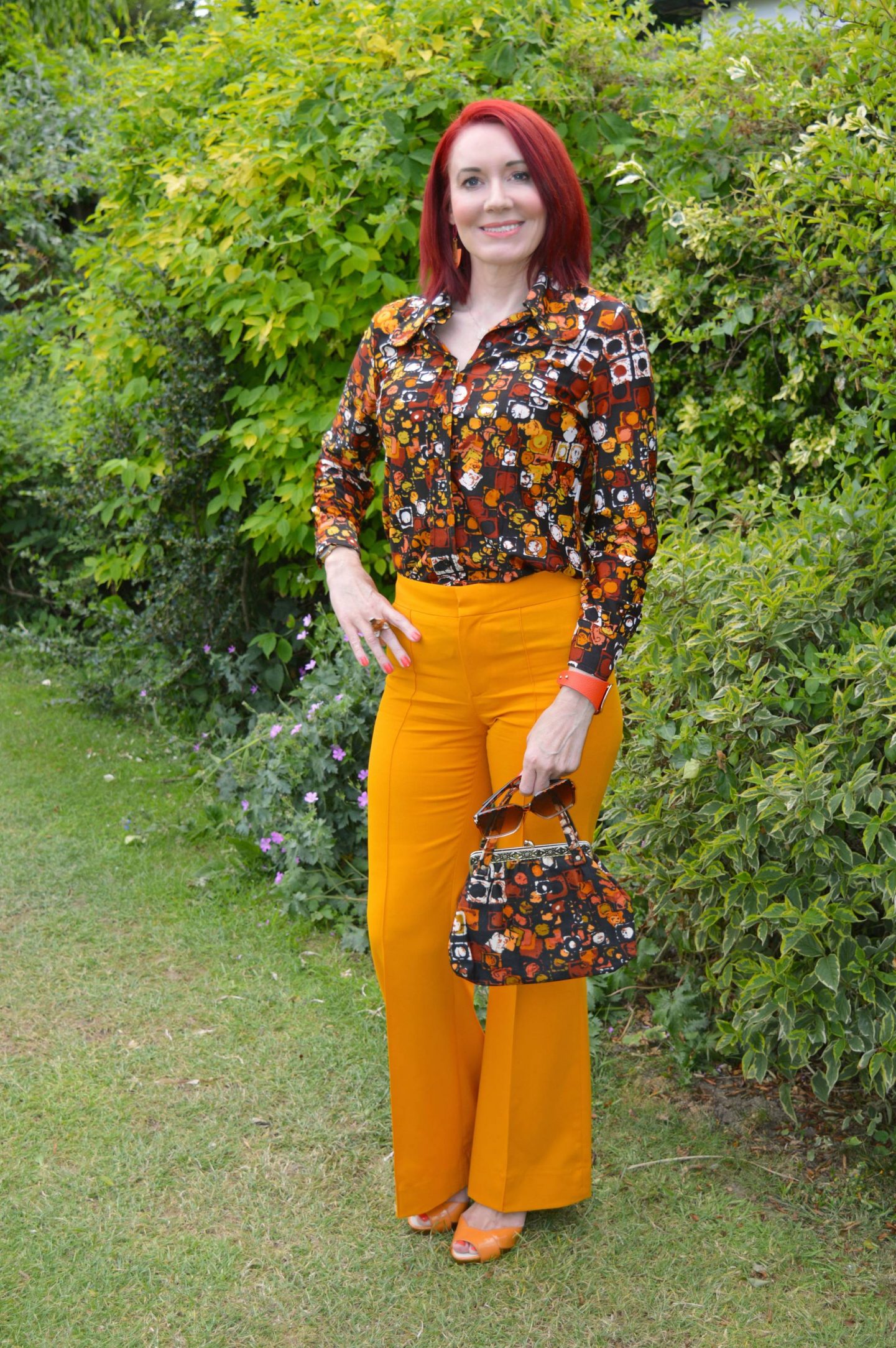 Matching Vintage Shirt and Bag, marigold Zara trousers